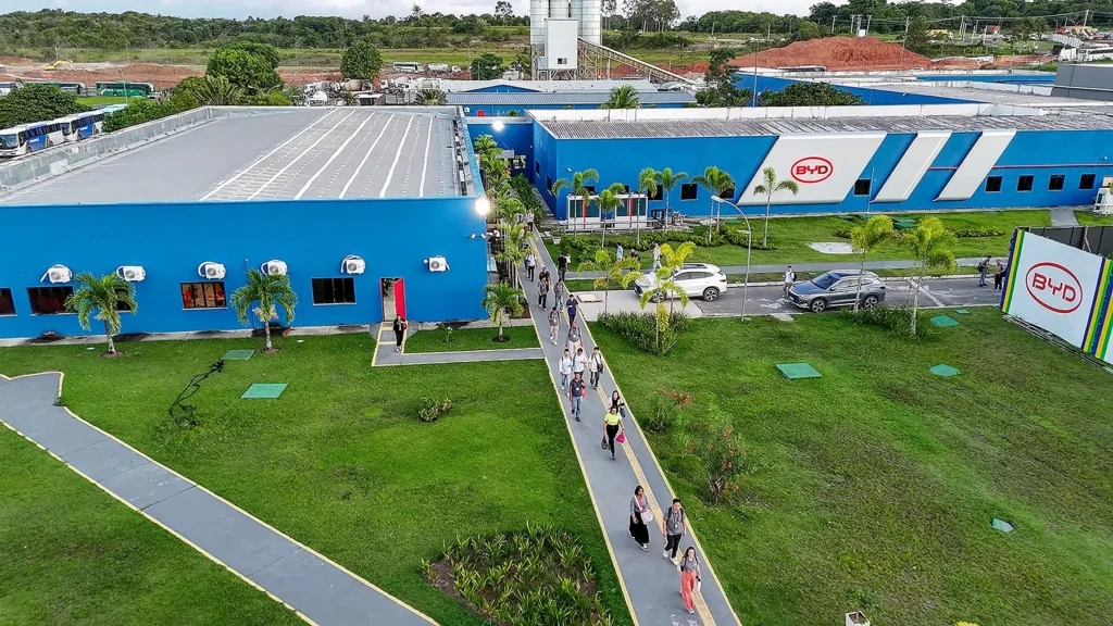 Complexo industrial da BYD em Camaçari, na Bahia